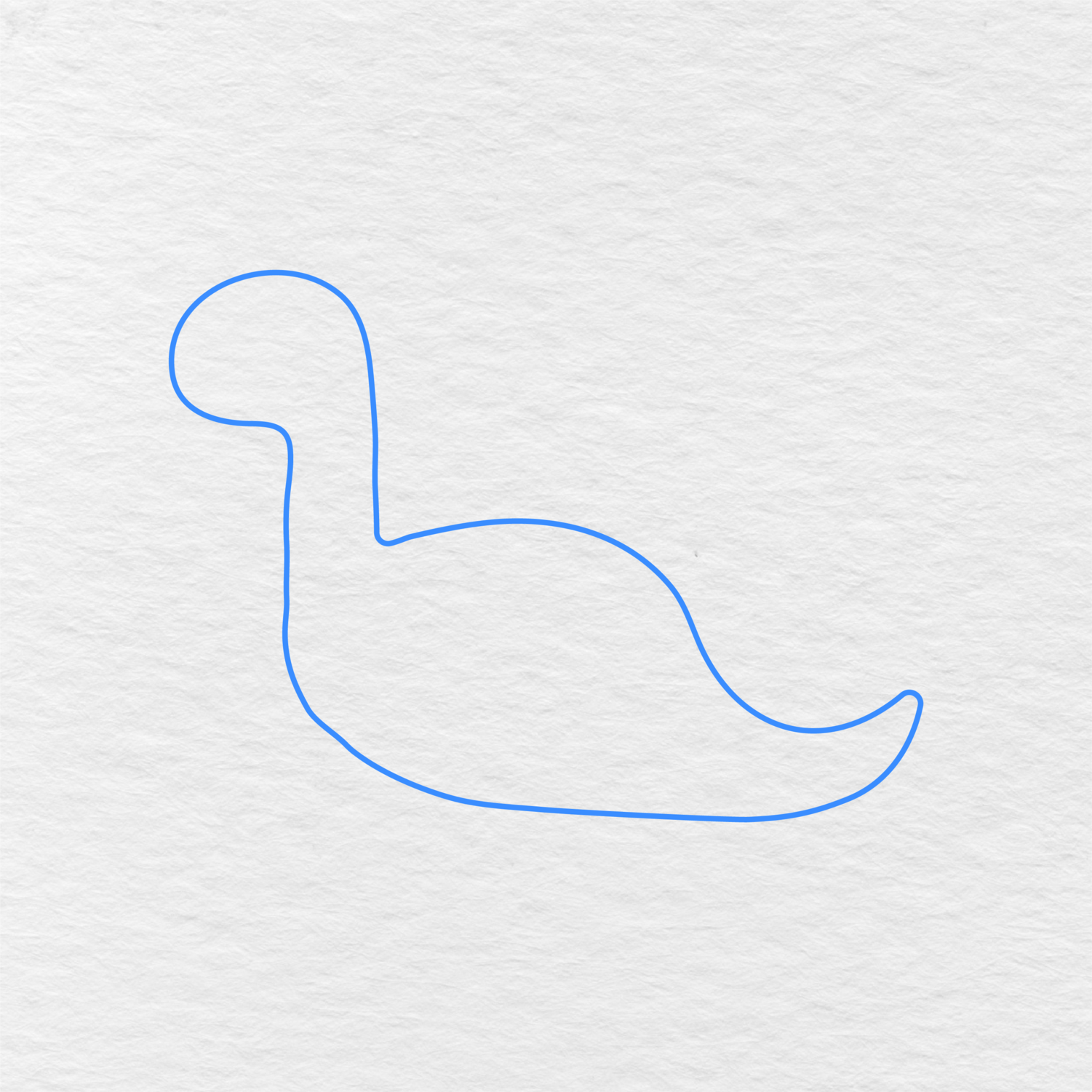 Step 1 Showing How To Draw A Dinosaur With The Simple Body Shape And The Tail.