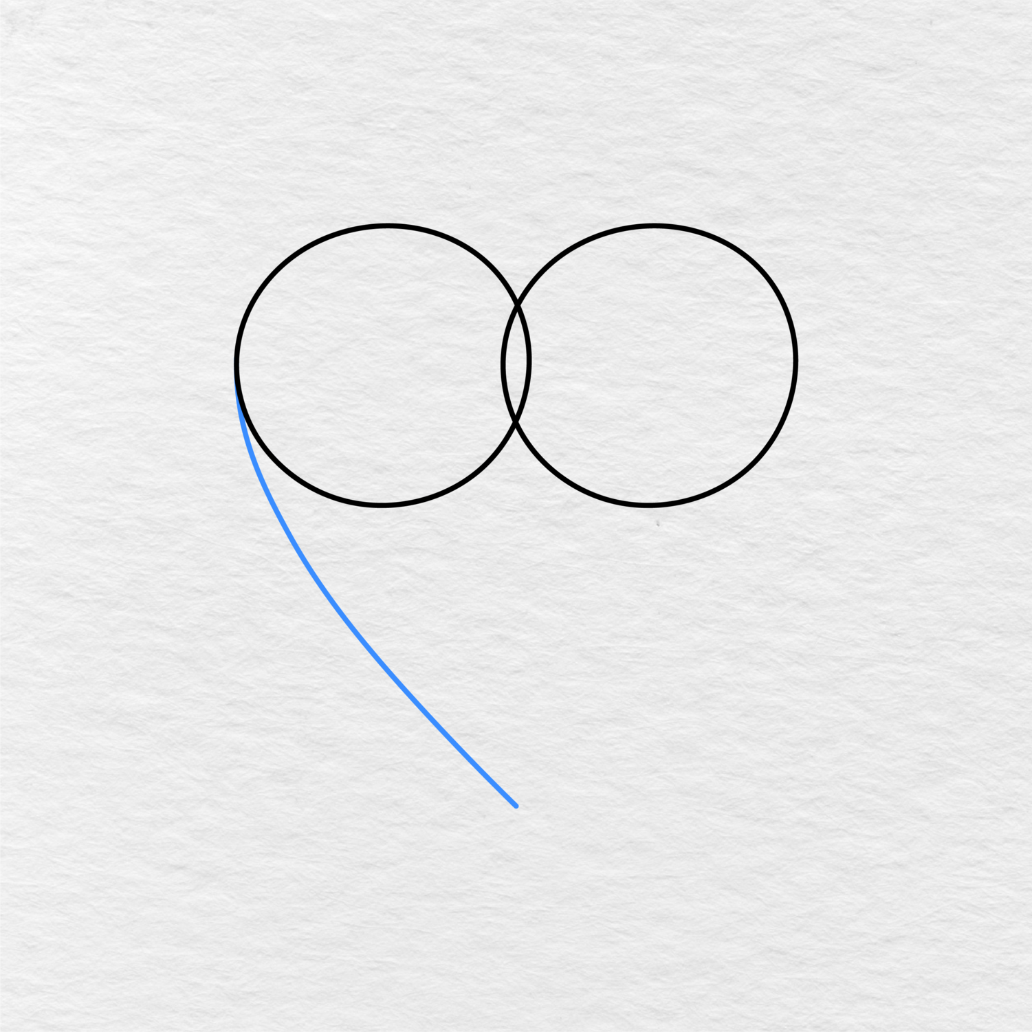 Step 2 Showing How To Draw A Heart With A Long Curved Line Going On The Left.