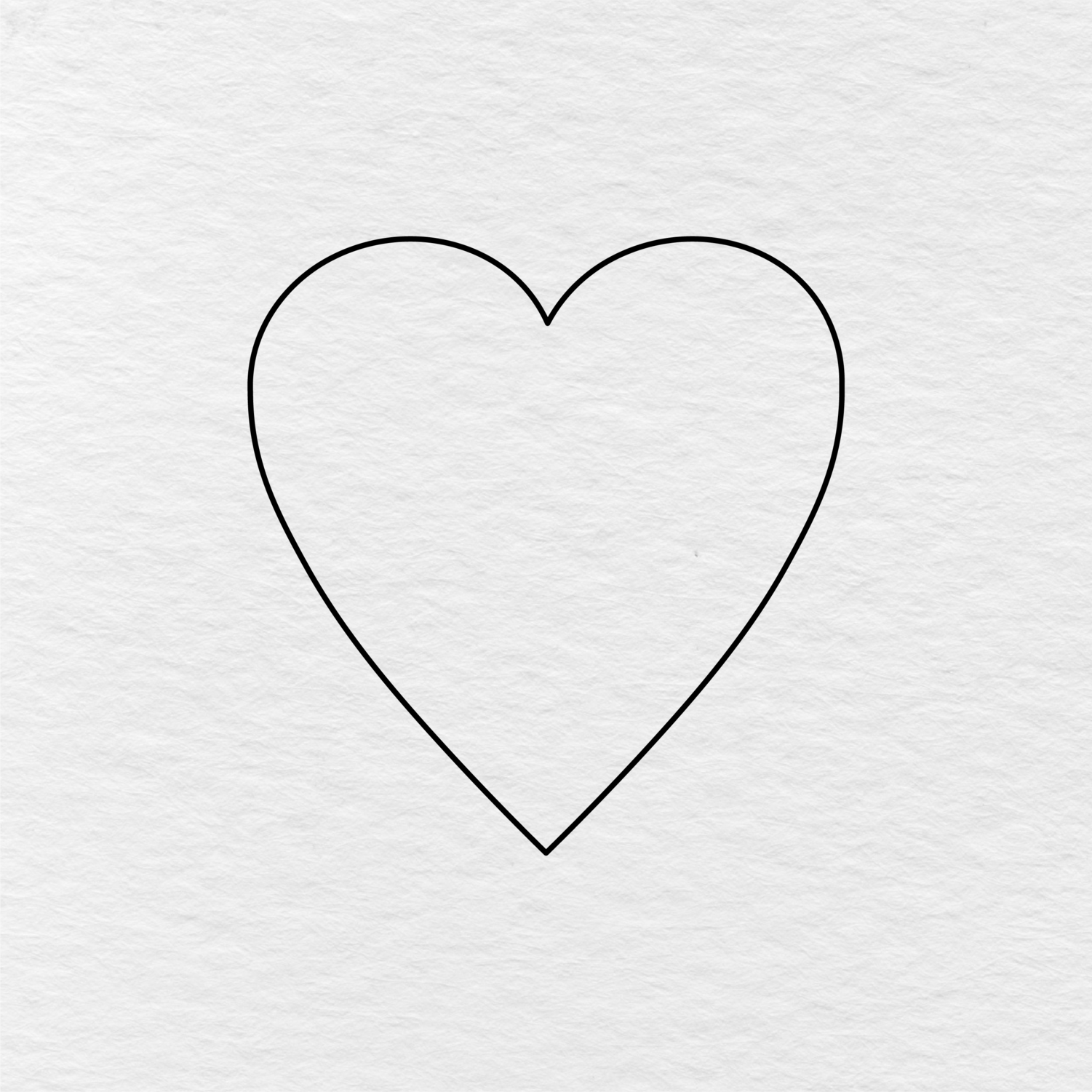 Step 4 Showing The Final Result Of The Heart With The Guidelines Erased.