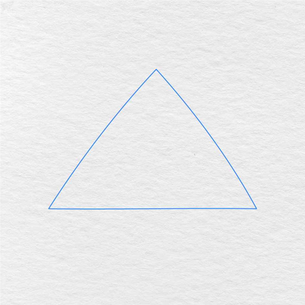 Step 1 Showing How To Draw A Mountain With A Large Triangle Outline.