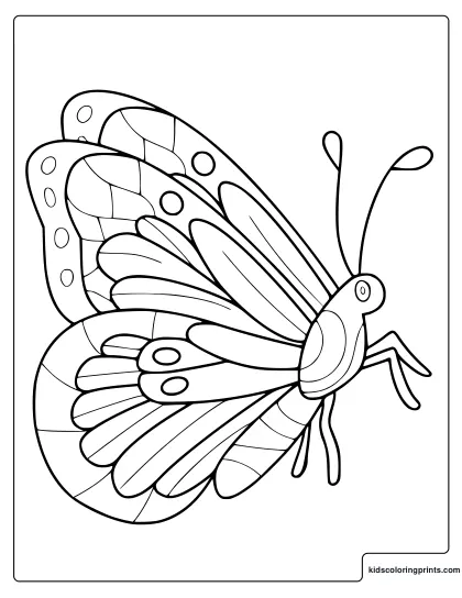 Adorable Butterfly Coloring Page With Layered Wings And Spots