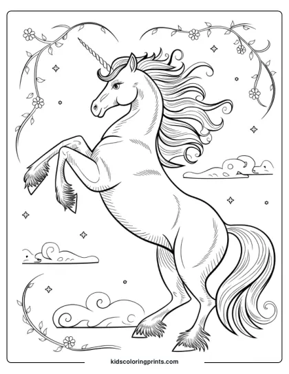 Adult Unicorn Coloring Page