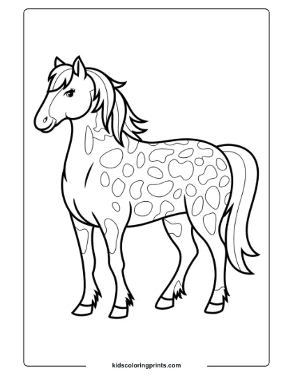 An Appaloosa Horse With Unique Spots, Perfect For A Detailed And Engaging Coloring Page.