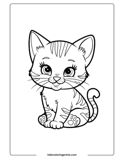 Baby Cat Coloring Page