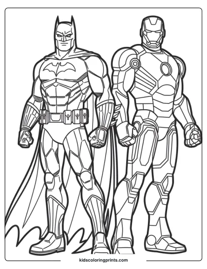 Batman And Iron Man Coloring Page