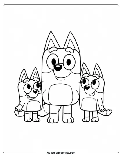 Bluey And Friends Coloring Page