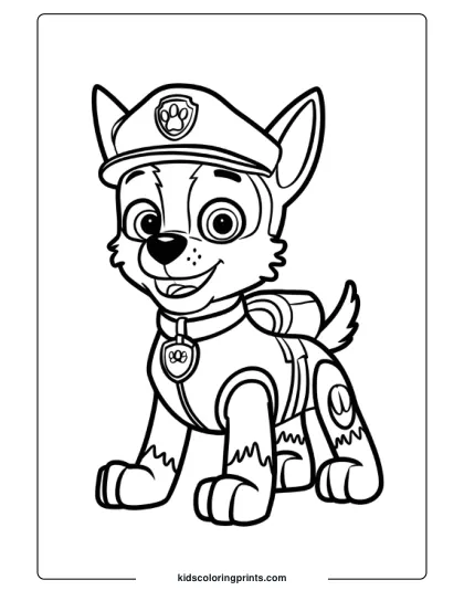 Chase Paw Patrol Coloring Page