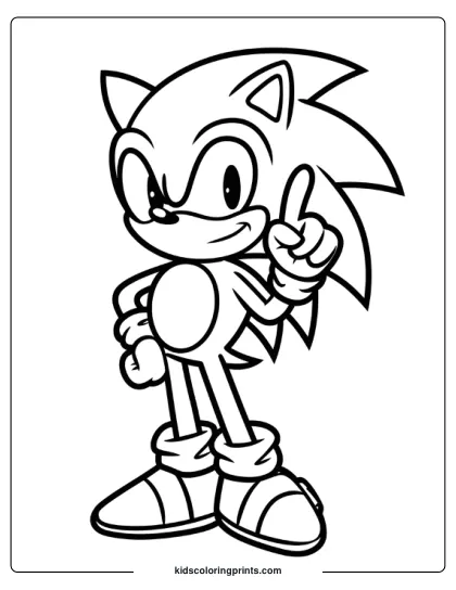 Cute Sonic Coloring Page