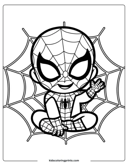 Cute Spiderman Coloring Page