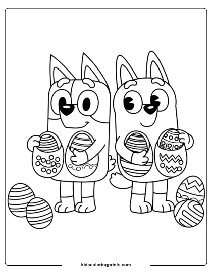 Bluey Easter Coloring Page