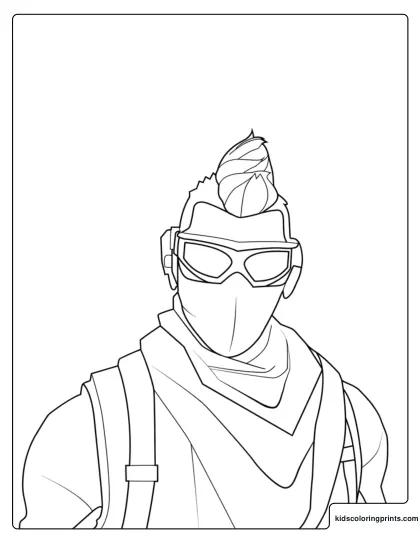 Fortnite Armadillo Skin Coloring Page With Goggles Face Mask And Mohawk