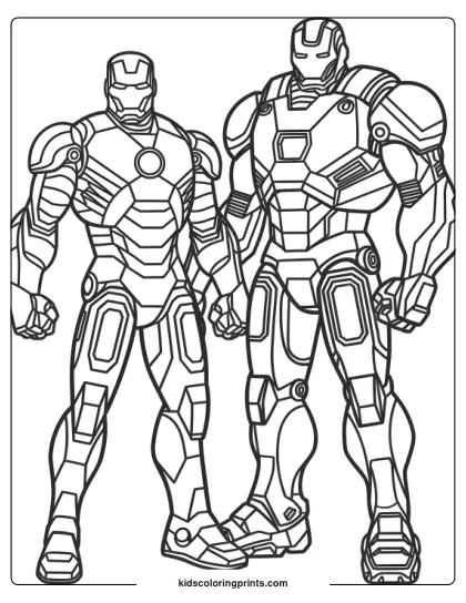 Iron Man And War Machine Coloring Page