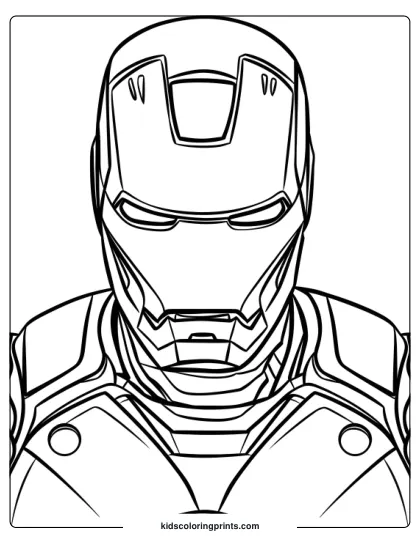 Iron Man Helmet Coloring Page