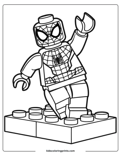 Lego Spiderman Coloring Page