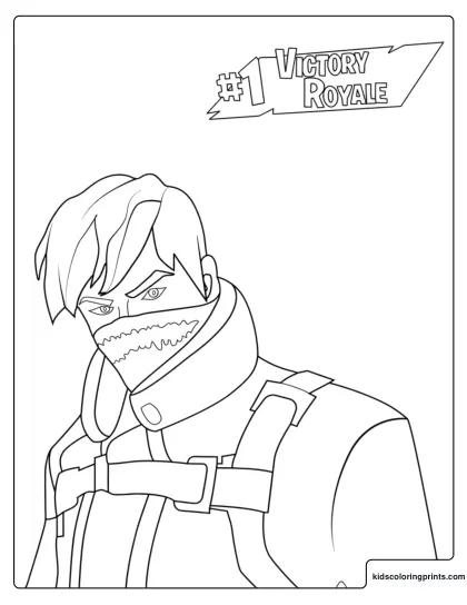 Mansu From Fortnite Coloring Page With Face Mask Scarf And Jacket