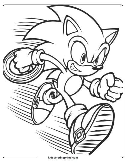 Sonic Running Coloring Page